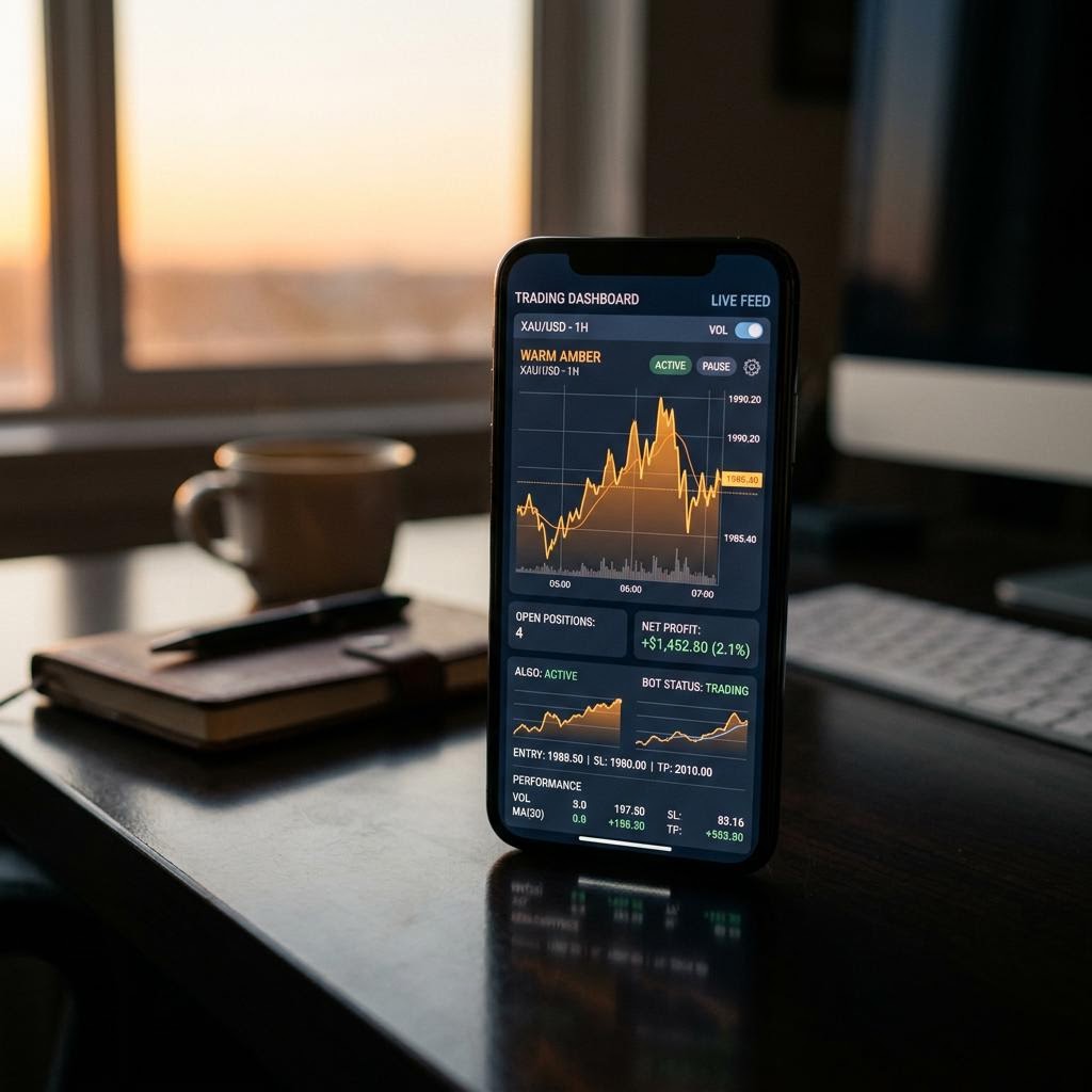 Terminal móvil de la plataforma de trading con IA Photon AI